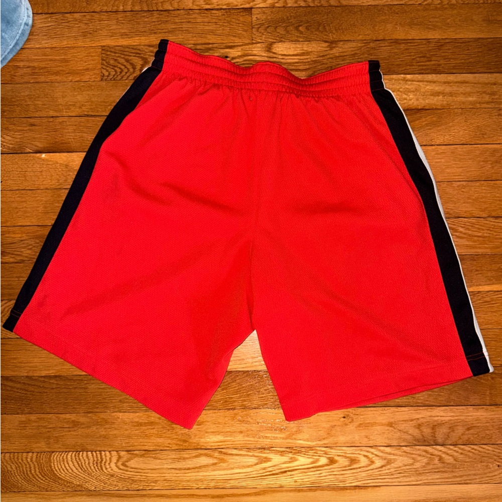 2 Pairs Red Shorts with Black and White Accents & Camo Gym Shorts both mediums - Picture 8 of 10
